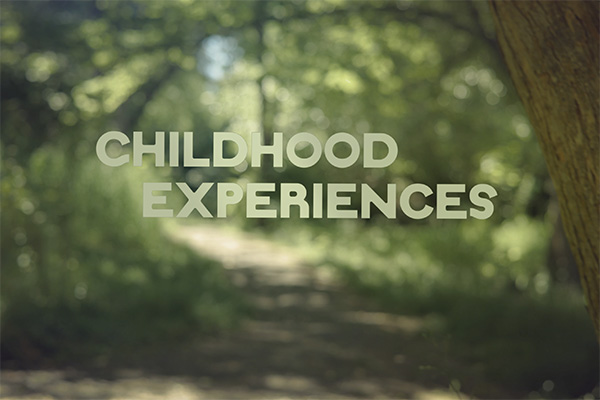 A sunlit, soft-focus forest path representing childhood memories